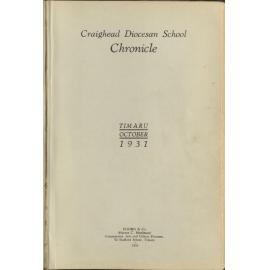 Craighead Diocesan School Chronicle 1931