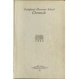 Craighead Diocesan School Chronicle 1933