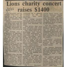 Lions charity concert raises $1400