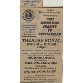 1982 Christmas Charity TV Spectacular advertisement