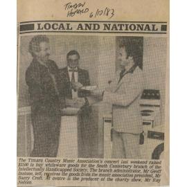 The Timaru Country Music Association's concert last weekend