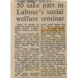 50 take part in Labour's social welfare seminar