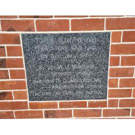 St David's Union Church foundation stone