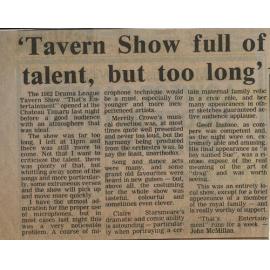 'Tavern Show full of talent, but too long'