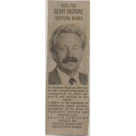 Vote Geoff Instone Hospital Board