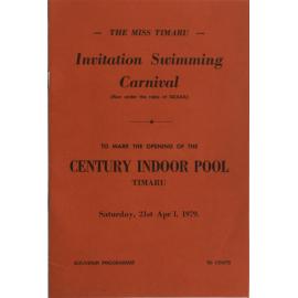 The Miss Timaru Invitation Swimming Carnival to mark the opening of the Century Indoor Pool