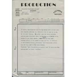 Radio production sheet for real estate advertising