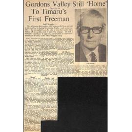 Gordons Valley Still 'Home' To Timaru's First Freeman