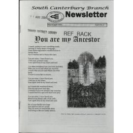 South Canterbury Branch Newsletter March/April 2004 Vol 8 No 2