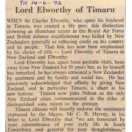 Lord Elworthy of Timaru
