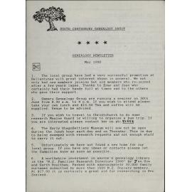 South Canterbury Genealogy Group Genealogy Newsletter May 1990