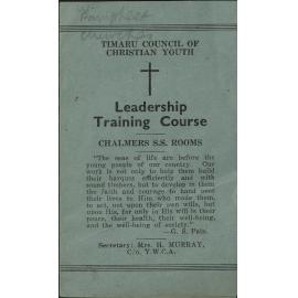 Timaru Council of Christian Youth Leadership Training Course