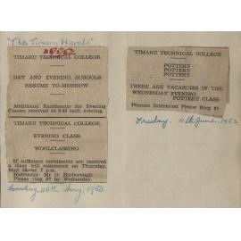 Timaru Technical College Day and Evening Classes advertisements