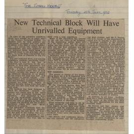 New Technical Block Will Have Unrivalled Equipment