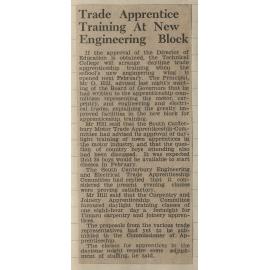 Trade Apprentice Training At New Engineering Block