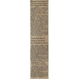 Record Enrolments For Evening Classes at Technical College 9 Mar 1955