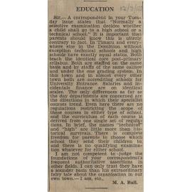 Letter to the Editor: Education