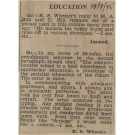 Letter to the Editor: Education