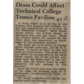 Drain Could Affect Technical College Tennis Pavillion