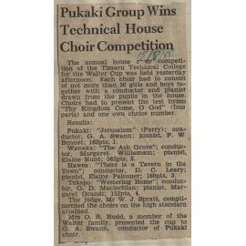 Pukaki Group Wins Technical House Choir Competition