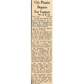 City Pianist Departs For Contest