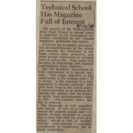 Technical School Has Magazine Full of Interest
