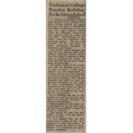 Technical College Wooden Building to be Demolished