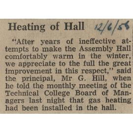 Heating of Hall 