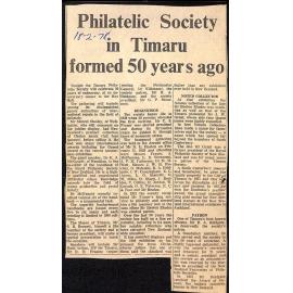 Philatelic Society in Timaru formed 50 years ago