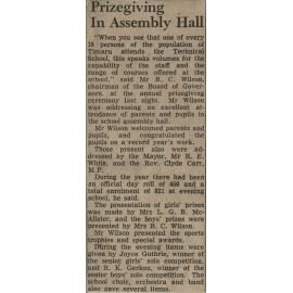 Prizegiving In Assembly Hall