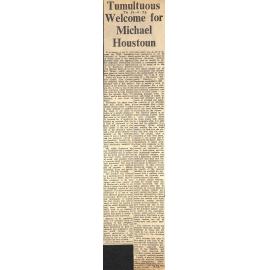 Tumultuous Welcome for Michael Houstoun