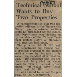 Technical School Wants to Buy Two Properties