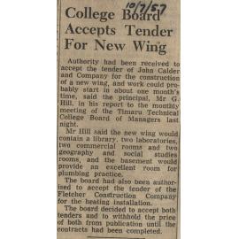 College Board Accepts Tender For New Wing