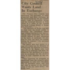 City Council Wants Land in Exchange