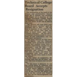 Technical College Board Accepts Resignation