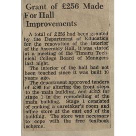 Grant of £256 Made For Hall Improvements