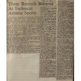 Three Records Bettered at Technical Athletics Sports