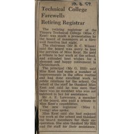Technical College Farewells Retiring Registrar