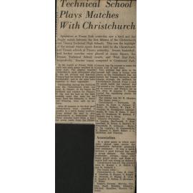 Technical School Plays Matches with Christchurch