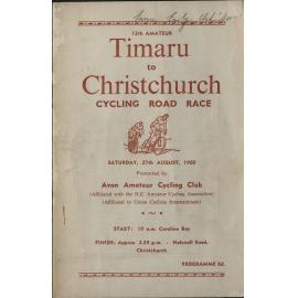 Timaru to Christchurch Cycling Road Race programme