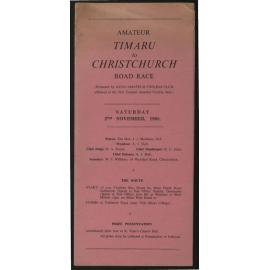 Amateur Timaru to Christchurch Road Race programme
