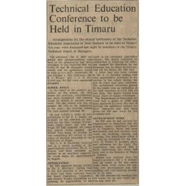 Technical Education Conference to be Held in Timaru