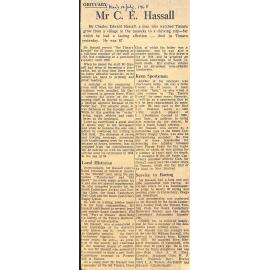 Obituary: Mr C E Hassall
