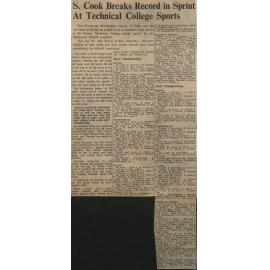 S Cook Breaks Record in Sprint At Technical College Sports