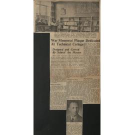 War Memorial Plaque Dedicated At Technical College
