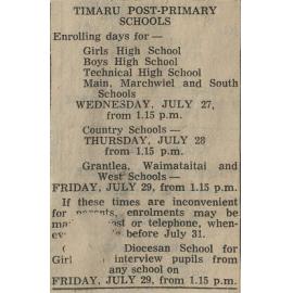 Timaru Post-Primary Schools