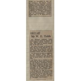 Obituary: Mr W E Tubb