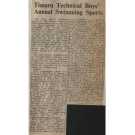 Timaru Technical Boys' Annual Swimming Sports