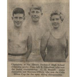 Champions at the Timaru Technical High School swimming sports