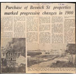 Purchase of Beswick St properties marked progressive changes in 1900